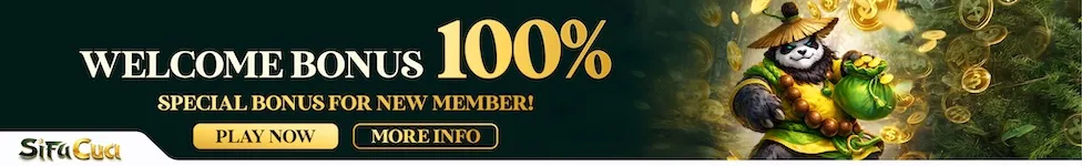 SifuCuci casino promotion banner — Welcome Bonus 100% for new members